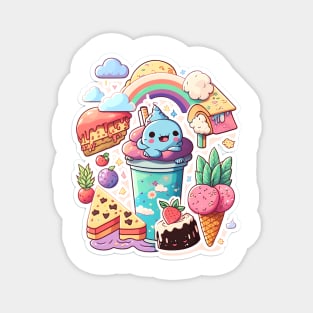 super cute kawaii ice creams and sweets Magnet