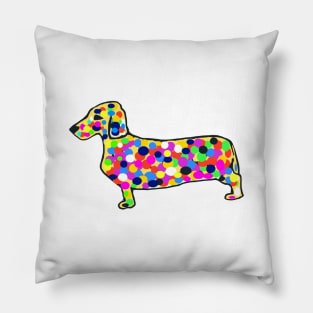 Daschund Mosaic Dots Dog Pillow