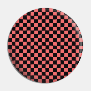 Wonky Checkerboard, Black and Pink Pin
