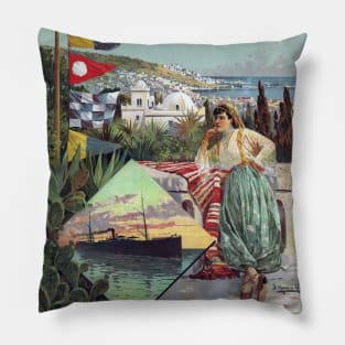 P.L.M. Alger Vintage Poster 1898 Pillow