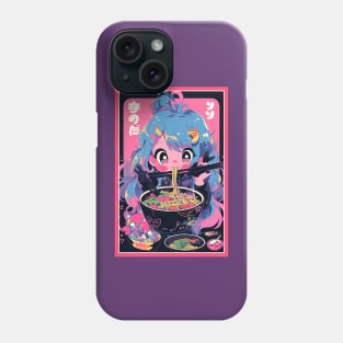 Cute Anime Girl |  Ramen Noodles | Hentaii Chibi Kawaii Design Phone Case