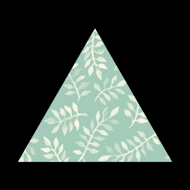 Painted Leaves - a pattern in cream on soft mint green by micklyn