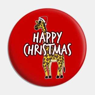 Christmas Giraffe Santa Hat Safari Animal Xmas 2021 Pin