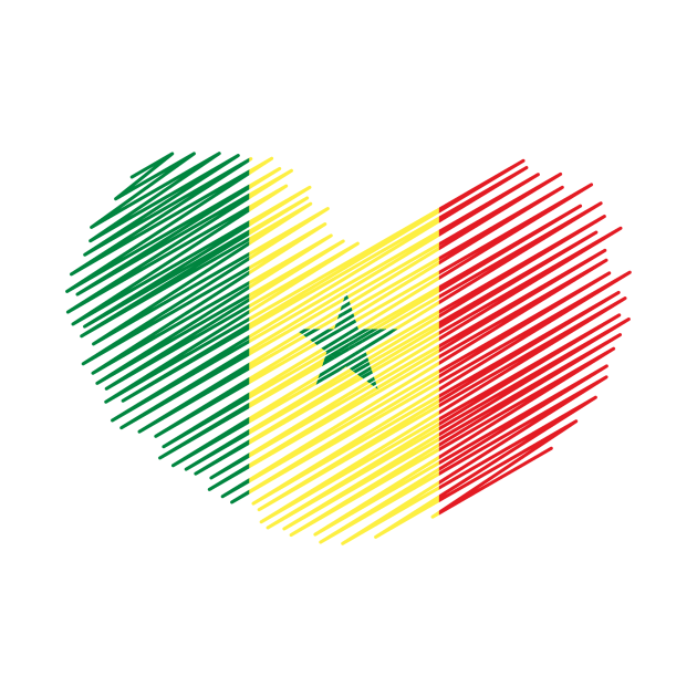 Senegal Heart Design Flag by Sanu Designs