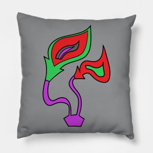 Funky Red Fire Flowers Pillow