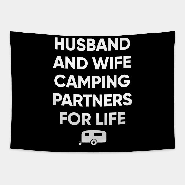 Husband and wife camping partners for life Tapestry by captainmood