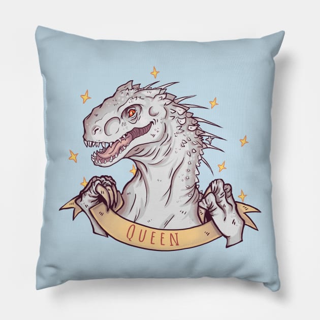 Indominus Rex is a queen Pillow by liieszz