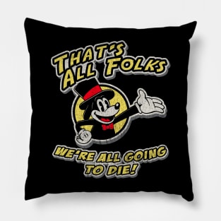 That's All Folks Vintage Cartoon Pillow