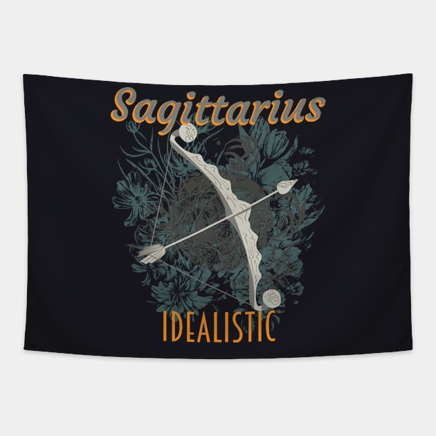 Sagittarius sign of the zodiac Tapestry by Foxxy Merch