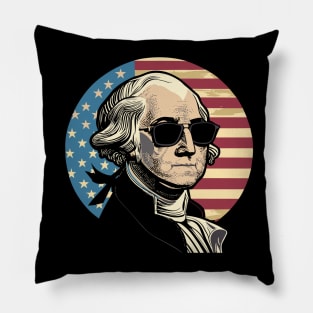 George Washington Funny July 4th American Flag Pillow