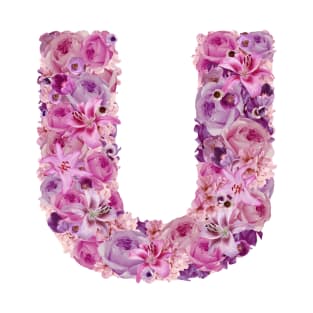 Pink Floral Letter U T-Shirt