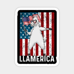 Llamerica Funny Llama American Flag Magnet