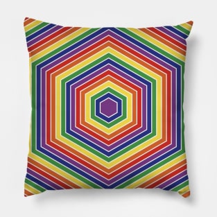 Retro Rainbow Hex Pillow