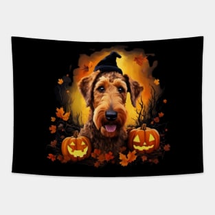 Airedale terrier Halloween Tapestry