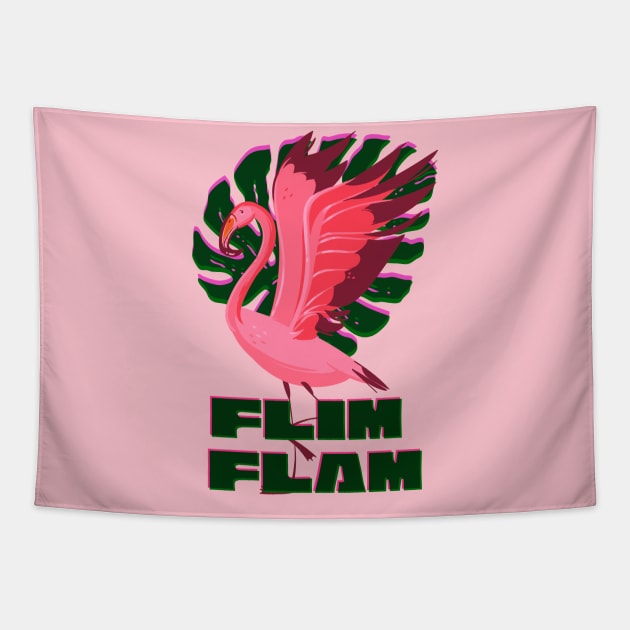 Pink Flamingo (Tropical Vibes) Flim Flam Tapestry by ak3shay