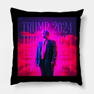 Vaporwave Retrowave Synthwave Donald Trump 2024 President Election Republican Conservative Pillow