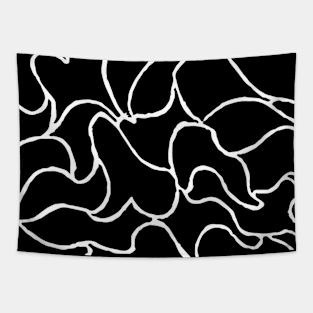 black and white doodle pattern Tapestry