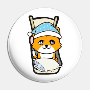 Cute orange cat is going to bed Pin