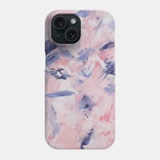 Abstract Random Brush Strokes Blush Blue White Phone Case