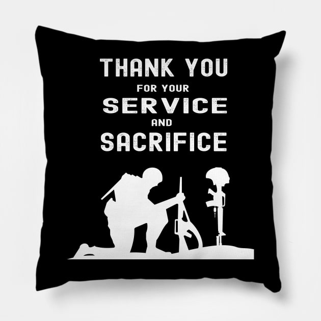 Thank You For Your Service Patriotic American Veterans Day Pillow by Swagmart