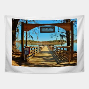 Riverfront Fishing Pier Tapestry