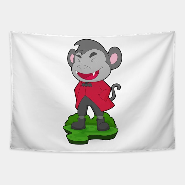 Monkey Halloween Vampire Tapestry by Markus Schnabel