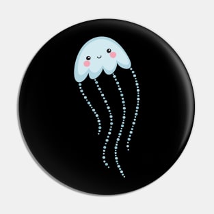 Kawaii jellyfish sticker Pin