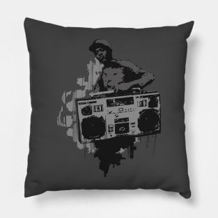 BoomBox Kid Gray Pillow