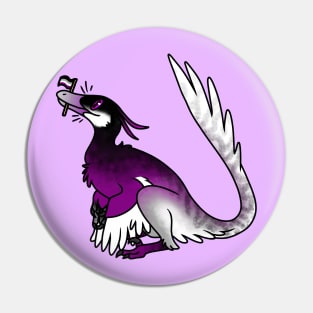 VelACEraptor Prideosaur - Pride Month Asexual Flag Dinosaur Pin