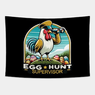 Egg Hunt Supervisor Rooster Watchful Eye Design Tapestry