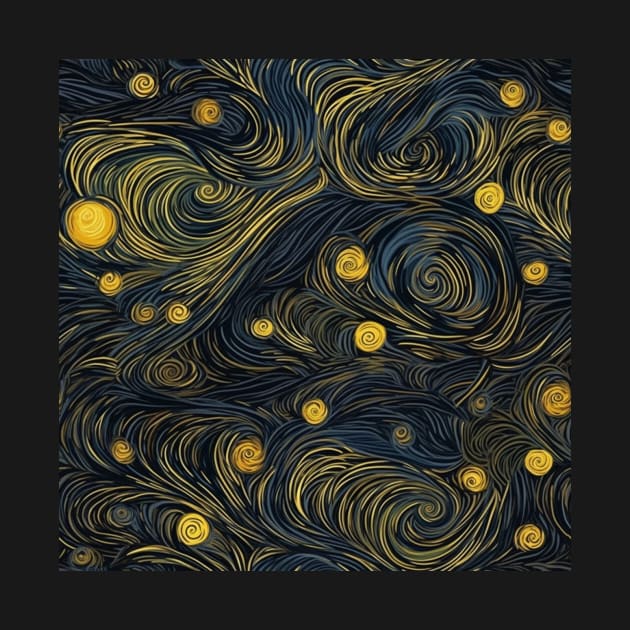 Starry Night Inspired: Vincent Van Gogh Masterpiece Pattern by AlexandrAIart