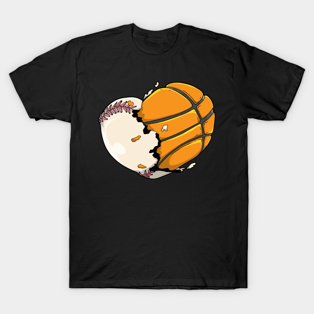 Discover Baseball Basketball Heart - Baseball - T-Shirt