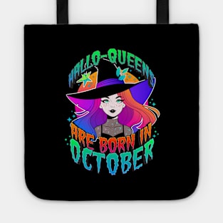 Halloqueens Are Born in October | Queens of Halloween | Orange Witch Tote