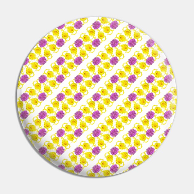 Floral yellow-lilac pattern Pin by Evgeniya