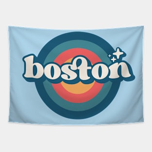 Vintage Boston Sunset Seal // Retro City Emblem for Boston, Mass Tapestry