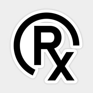 Rx Prescription Drugs - Black Graphic Magnet