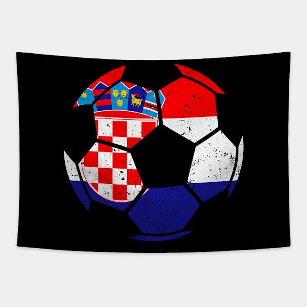 Croatia Soccer Ball Flag Jersey Croatian Football Fan Tapestry by erashop