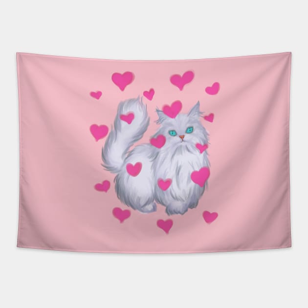 soft kitty Tapestry by terastar