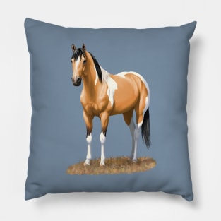 Beautiful Buckskin Pinto Quarter Horse Paint Stallion Pillow