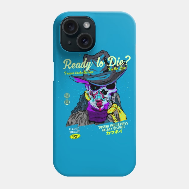 Tokebi's Cyberpunk Skull Cowboy Phone Case by TOKEBI