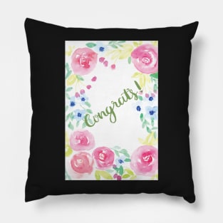 Congrats Watercolor Card | Greeting cards Pillow