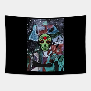 Explore NFT Character - MaleMask Mystery Night with Mexican Eyes on TeePublic Tapestry