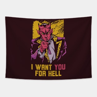 I Want You for Hell | Funny Devil Uncle Sam Tapestry