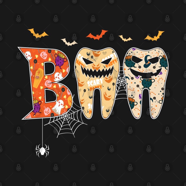 Boo Teeth Funny Dental Halloween Costume Dentist by WildFoxFarmCo