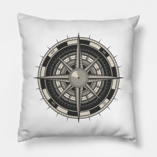 Vintage nautical compass rose Pillow