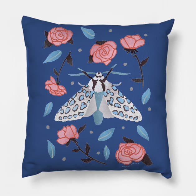 Silver-spotted Tiger Moth Pillow by Annelie