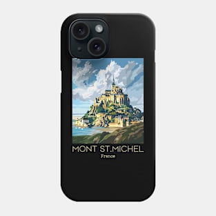 A Vintage Travel Illustration of Mont Saint Michel - France Phone Case