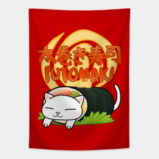 Chubby Cat Futomaki Sushi Tapestry