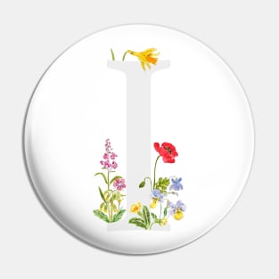 botanical monogram alphabet i wildflowers Pin