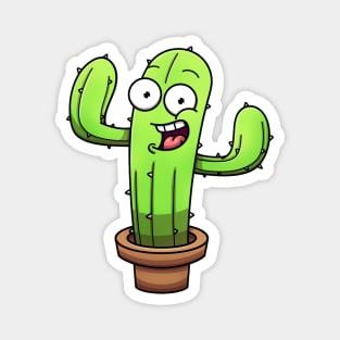 Happy Cute Cactus Magnet